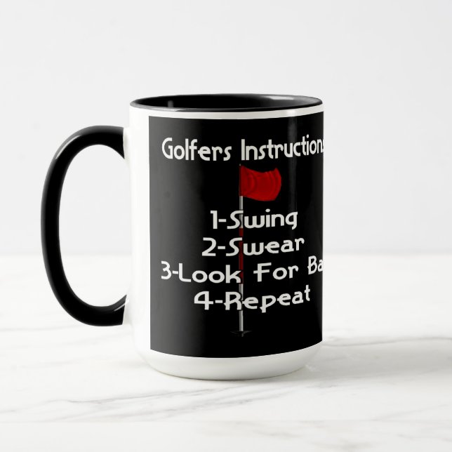 Golfers Instructions Humor Mugg (Vänster)