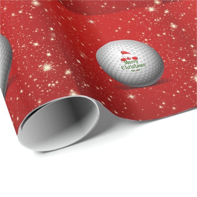 Golfers juldesign - det är tomten! presentpapper (Rullad Hörn)