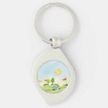 Golfer's Metall Keychain