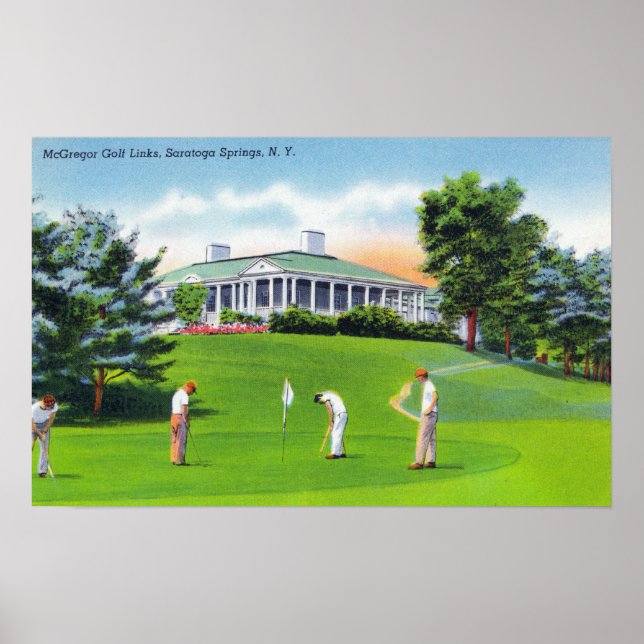 Golfers on McGregor Golf Links Scene Poster (Framsidan)