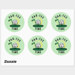 Golfers Par-Tee Time Runt Klistermärke