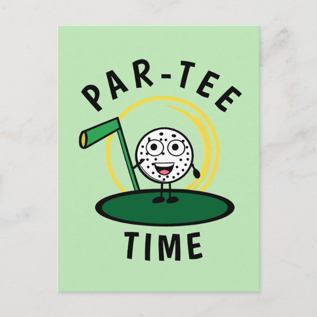 Golfers Par-Tee Time Vykort (Framsida)
