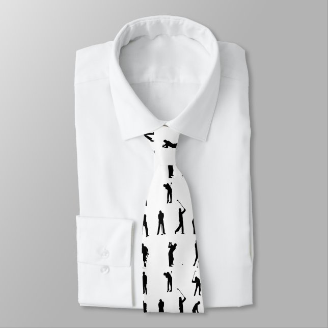 Golfers Silhouette Patter Black and White Slips (Bunden)