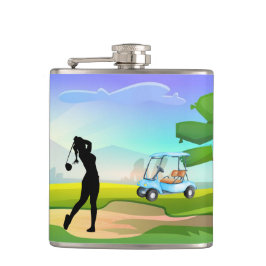 Golfer's Vinyl Wrapped Flask Fickplunta