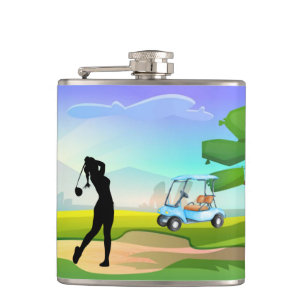 Golfer's Vinyl Wrapped Flask Fickplunta
