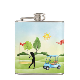 Golfer's Vinyl Wrapped Flask Fickplunta