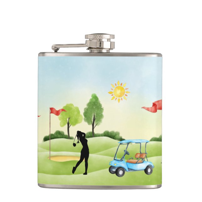 Golfer's Vinyl Wrapped Flask Fickplunta (Framsidan)