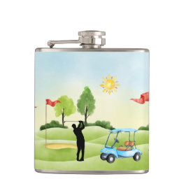 Golfer's Vinyl Wrapped Flask Fickplunta