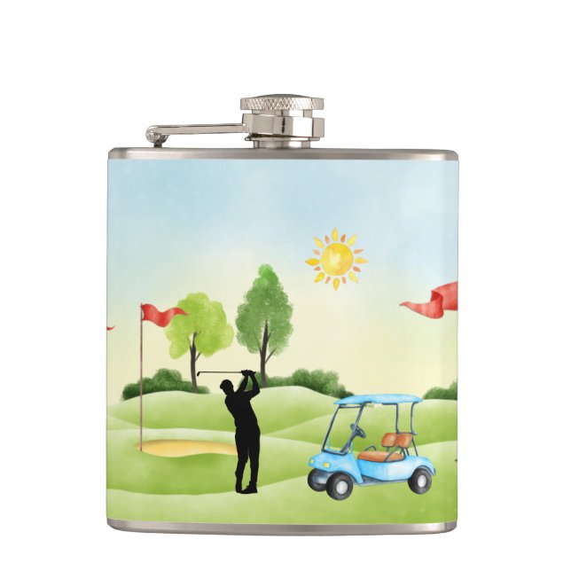 Golfer's Vinyl Wrapped Flask Fickplunta (Framsidan)