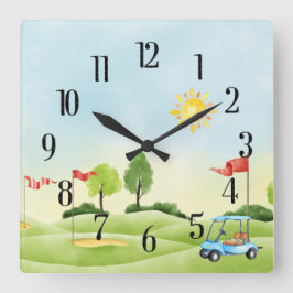 Golfer's Wall Clock Fyrkantig Klocka