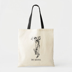 Golfess-Vintagen Dam Golfer Tygkasse