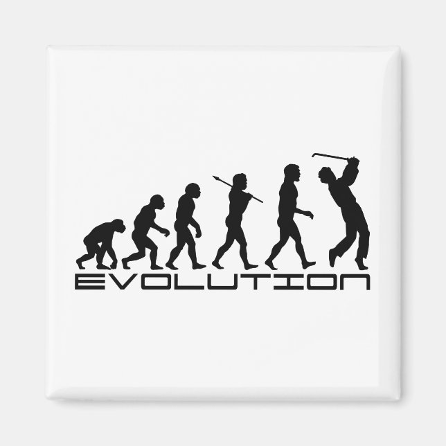 Golffer Golfing Sport Evolution Art Magnet (Framsidan)