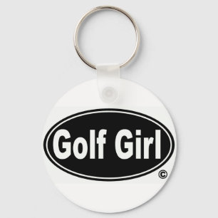 Golfflickan knäppas Keychain Nyckelring