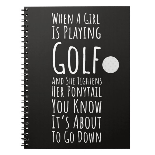 Golfgåvor för flickorna Female Golfer Womens Playe Anteckningsbok (Framsidan)
