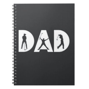 Golfgåvor till Pappa Golfer Älskare Simple Black W Anteckningsbok