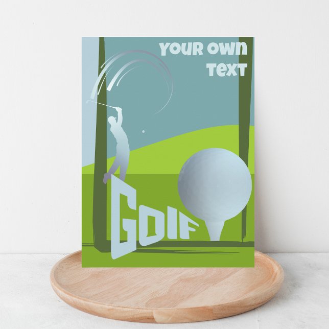 Golfgolfbanetext för golfbanor klubb hälsning vykort (Skapare uppladdad)