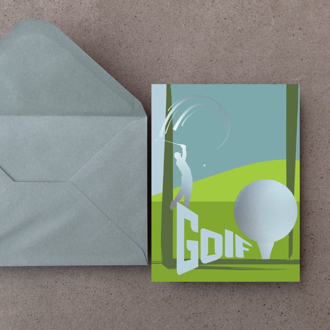 Golfgolfbanor klubb grönt hälsning vykort (Skapare uppladdad)