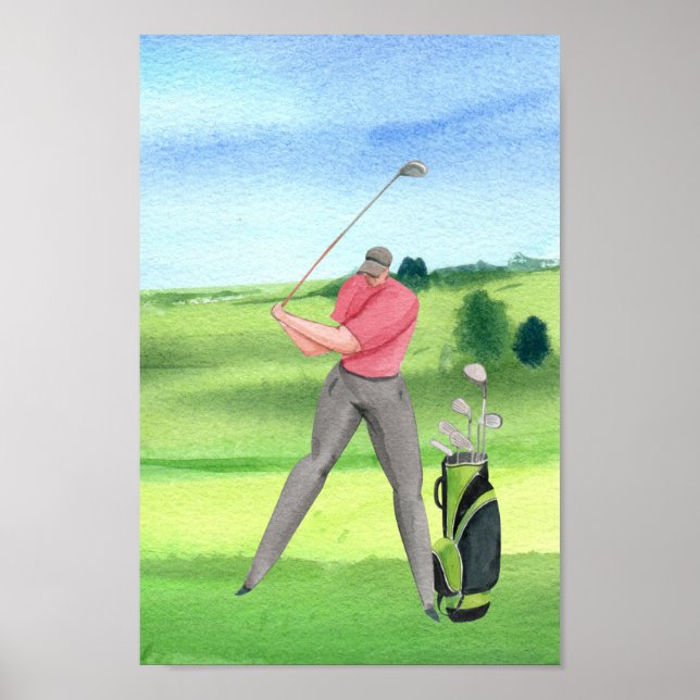 Golfgolfgolfgolfgolfgolfbanor på grönt poster (Framsidan)