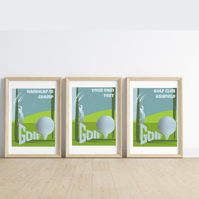 Golfgolfgolfkonst Golf-klubb Poster (Skapare uppladdad)