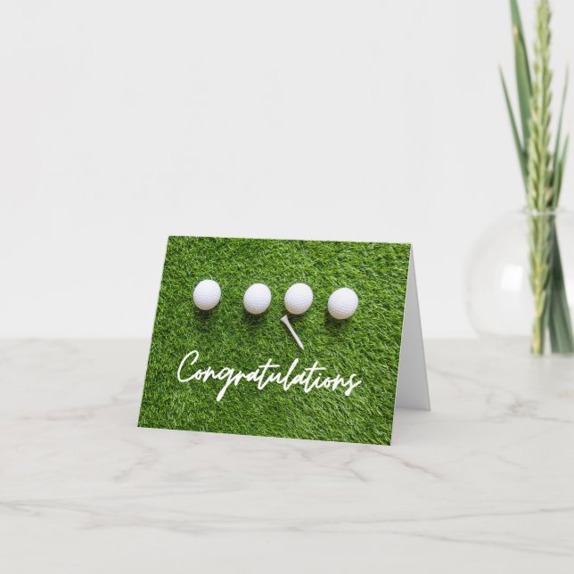 GolfGrattisar med bollar på grönt gräs Kort (Framsida)