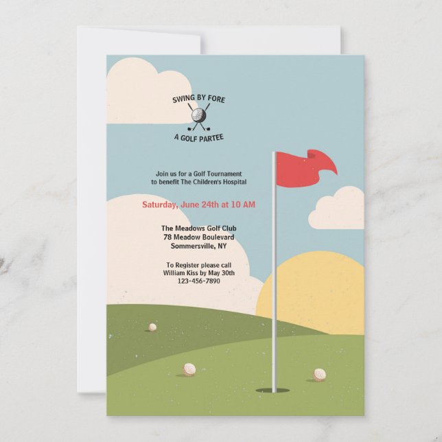 Golfgröna Inbjudningar (Framsida)