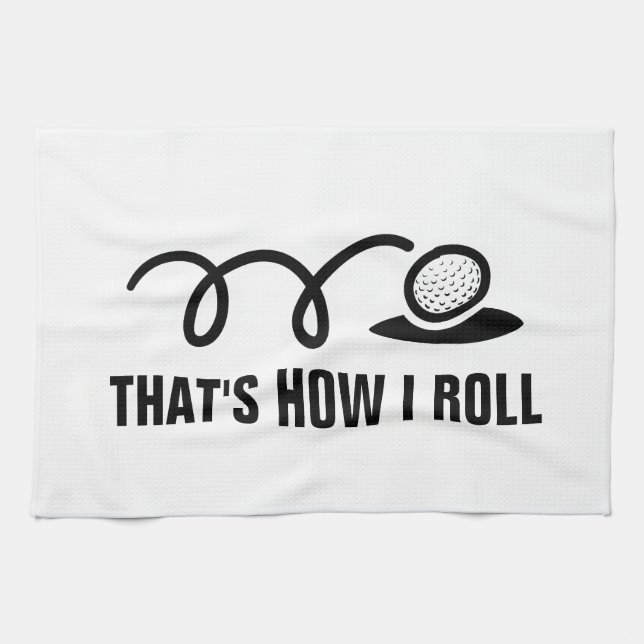Golfhandduk med rolig slogan boll och anpassningsb kökshandduk (Horisontell)