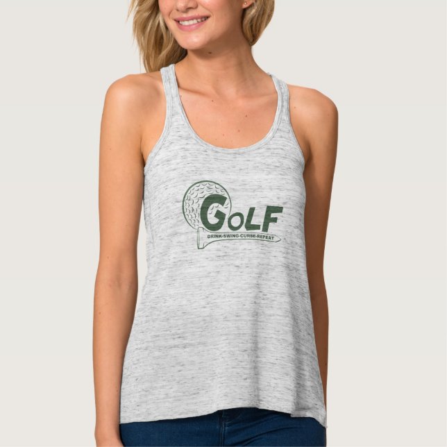 Golfhumortanktop Linne Med Racerback (Framsida)