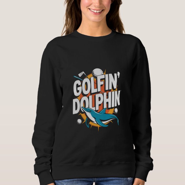 Golfin'Dolphin Golfer Dolphin Funny T Shirt (Framsida)