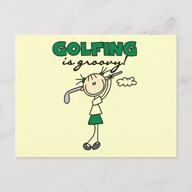 Golfing är Groovy Tshirts och Gifts Vykort (Framsida)