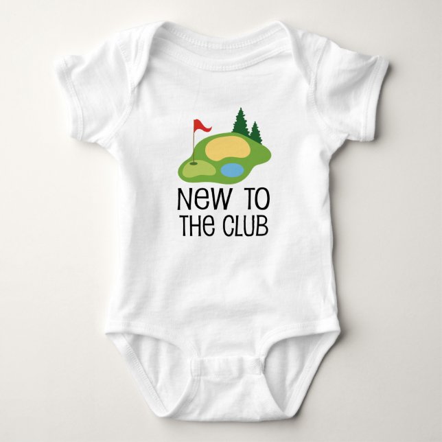 Golfing Baby New till Klubben T Shirt (Framsida)