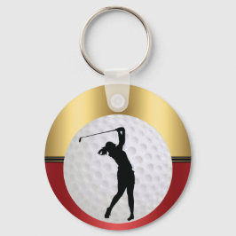 Golfing ball and golfer Elegant background Nyckelring
