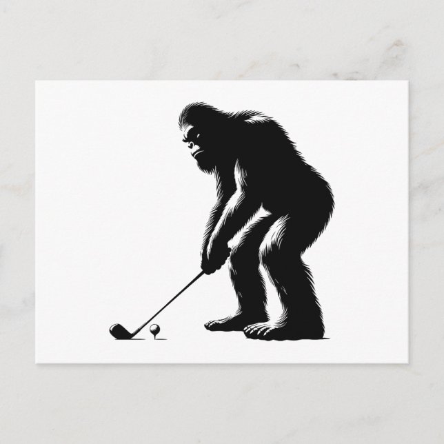 Golfing Bigfoot Helg Vykort (Framsida)