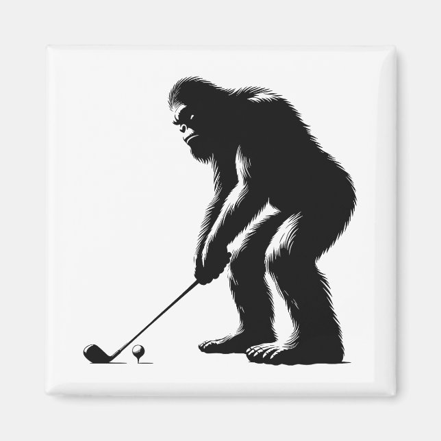 Golfing Bigfoot Magnet (Framsidan)
