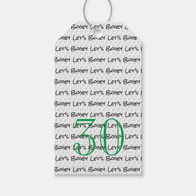 Golfing Birthday 30 LÅT OSS BOGEY Roligt Golf Boll Presentetikett (Framsidan)