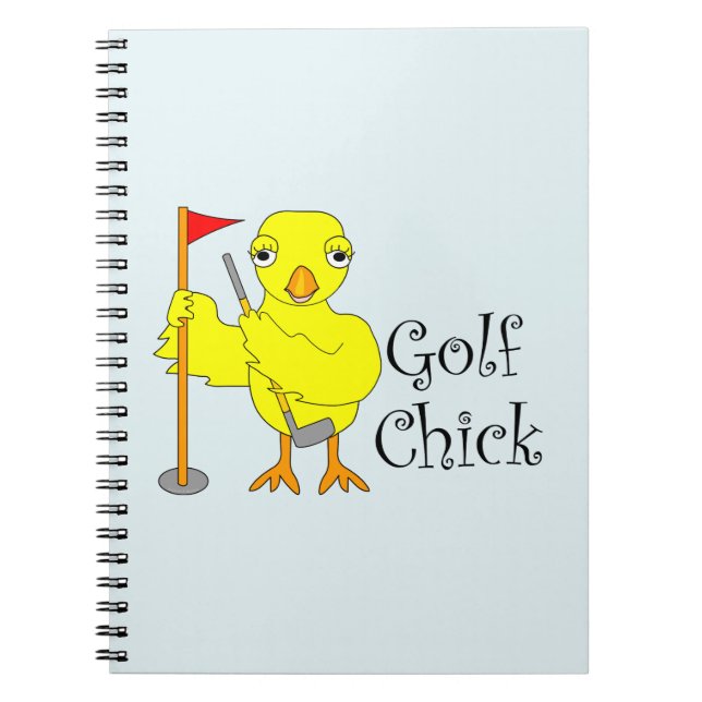 Golfing Chick Text Anteckningsbok (Framsidan)