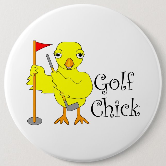 Golfing Chick Text Knapp (Framsida)