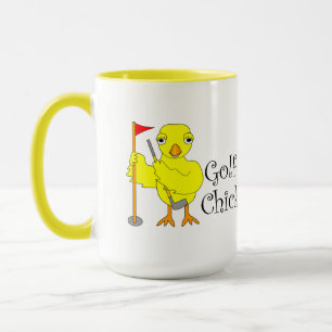 Golfing Chick Text Mugg