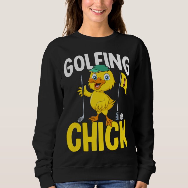 Golfing Chick Women Cute Golfing Ladies Golf T Shirt (Framsida)