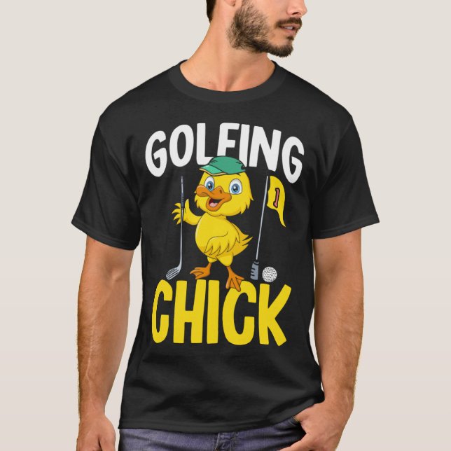 Golfing Chick Women Cute Golfing Ladies Golf T Shirt (Framsida)