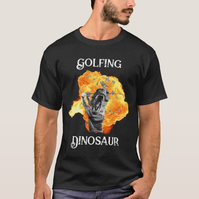 Golfing Dinosaur - Golf T-Shirt (Framsida)