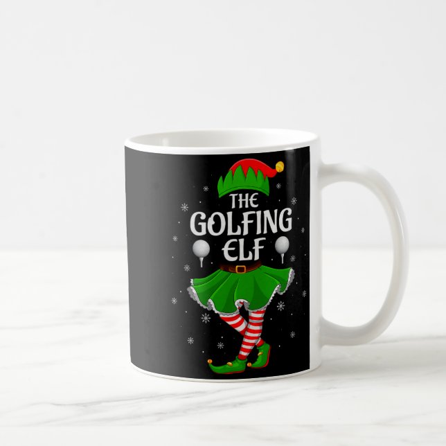 Golfing Elf Christmas Family Girls Women Elf Squad Kaffemugg (Höger)