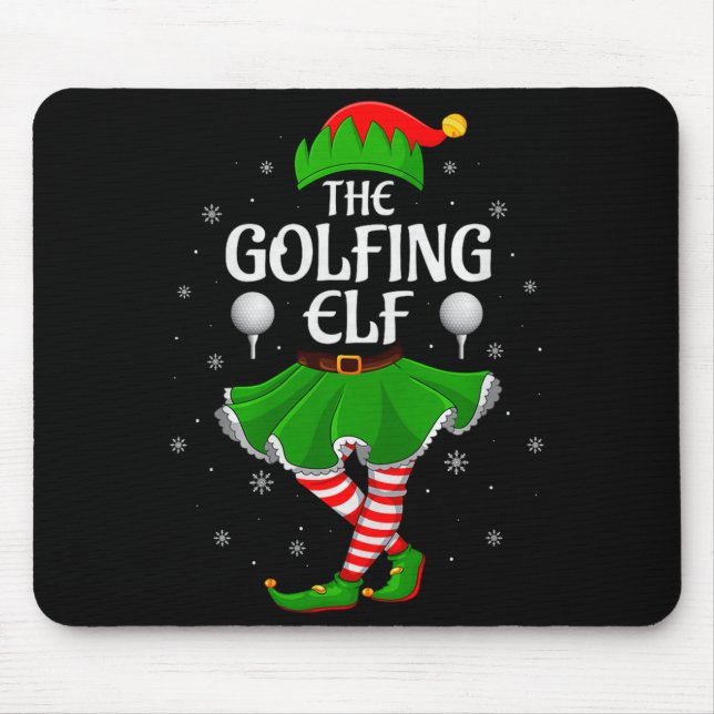 Golfing Elf Christmas Family Girls Women Elf Squad Musmatta (Framsidan)