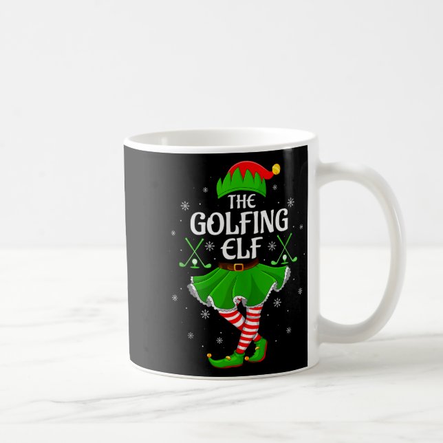 Golfing Elf Christmas Girls Women Elf Squad Xmas F Kaffemugg (Höger)