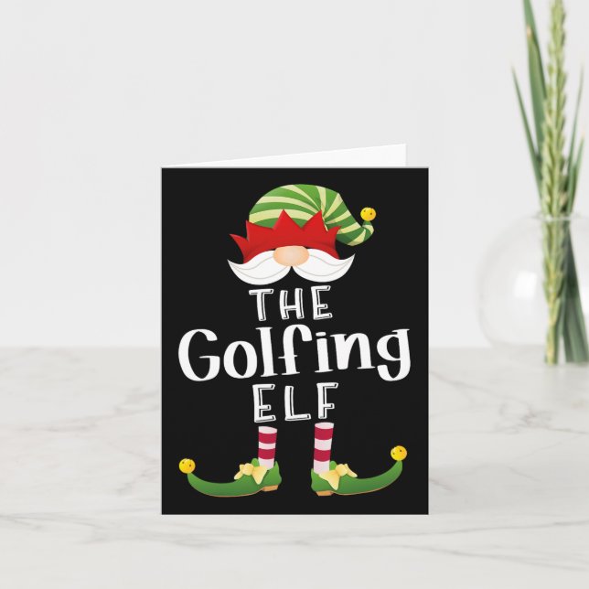 Golfing Elf-gruppens julfinny Pajama Party Kort (Framsida)