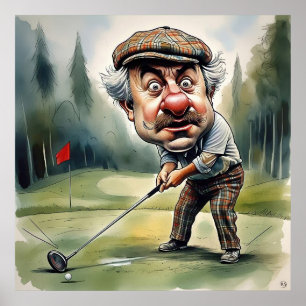 Golfing Finesse - stor utskrift av Golf Art Poster