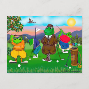 Golfing Frogs - Tournament Vykort