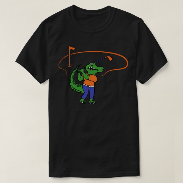 Golfing Gator TShirt T Shirt (Design framsida)