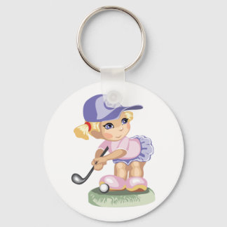 Golfing Girl Keychain Nyckelring
