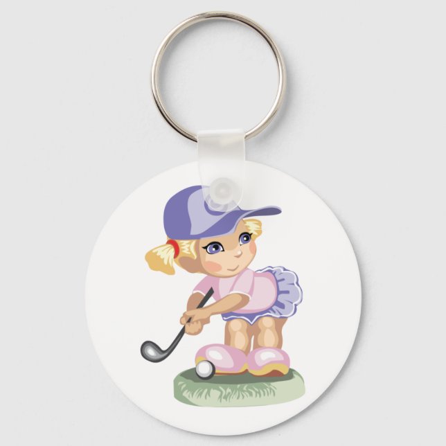Golfing Girl Keychain Nyckelring (Framsida)