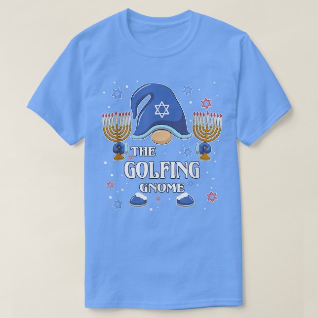 Golfing Gnome Hanukkah Matching Family Pajama T Shirt (Design framsida)